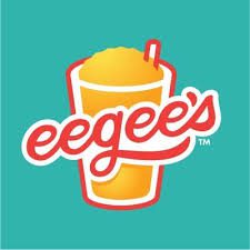 The logo for eggee's on a turquoise background.